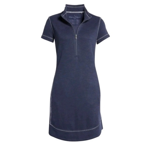 Tommy Bahama Dresses & Skirts - Tommy Bahama NWT Tobago Bay Half-Zip Short Sleeve Dress Ocean Deep Blue Size XL